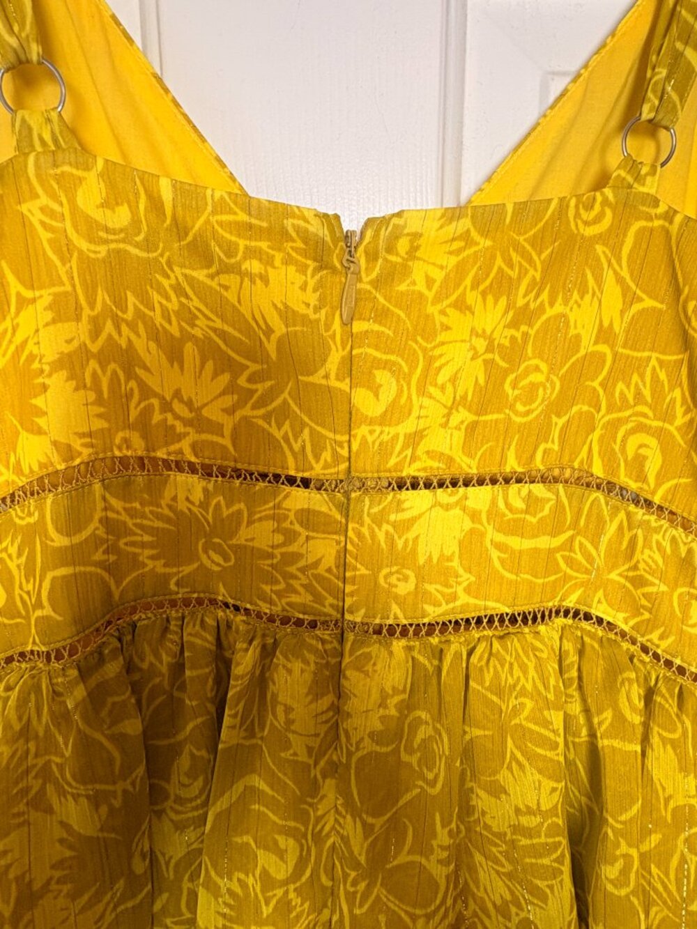 Revolve Likely Carla Floral Midi Dress Yellow Boho Resort Size 6 - Picture 8 of 11